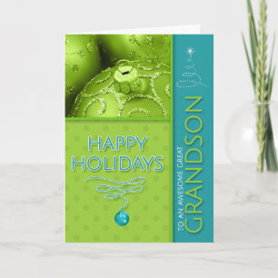 für den großen Grandson Green und Blue Modern Holi Feiertagskarte