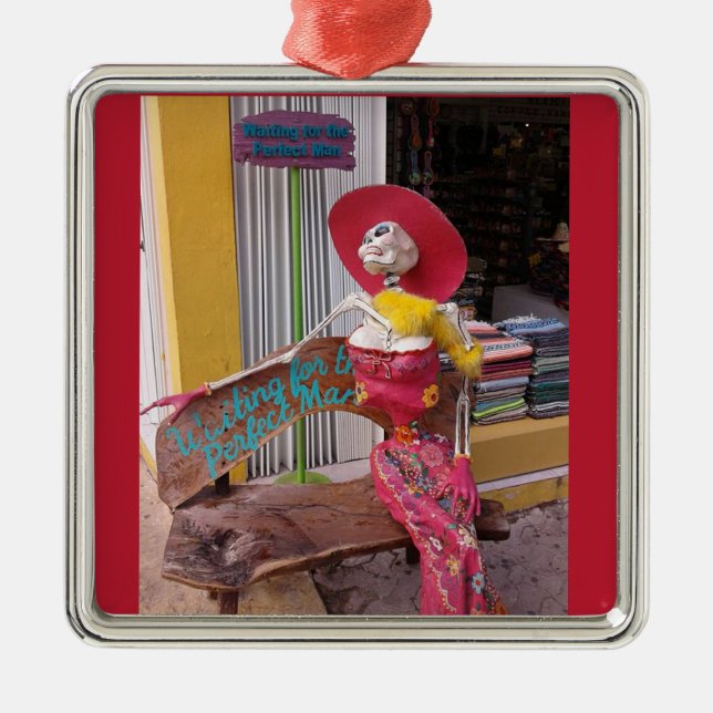 Für den perfekten Mann gewartet Silbernes Ornament (Vorne)