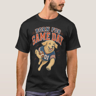 Für den Spieltag geboren Golden Retriever Football T-Shirt