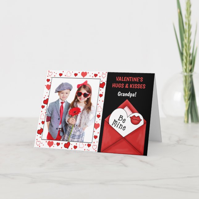 für den Valentinstag Großkinder-Foto Feiertagskarte (Vorderseite)