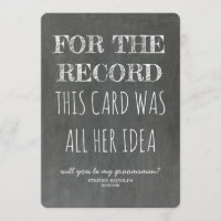 Für den Vorschlag zum Trauzeuge "Rekord"