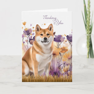 Für Dich Akita Hund Blumen Karte