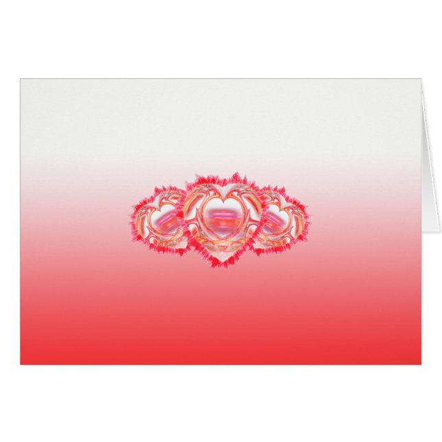 Für Dich Denkende Herzen Rot Ombre Innen Vorlage (Vorderseite (Horizontal))