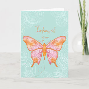 Für Dich denkender Schmetterling der Ermutigung Karte