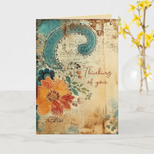 Für Dich Gedacht Vintage Paisley Karte