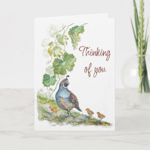 Für Dich gedachte Wasserfarbe Kalifornienwachtel V Karte