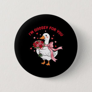 Für dich verrückt Gänseblumenstrauß Valent Button