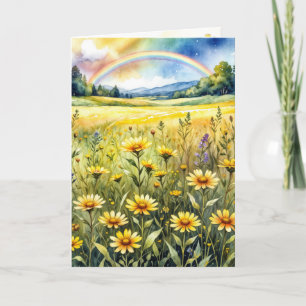 Für Dich Wildblumenfeld mit Regenbogen  Karte