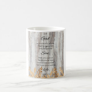 Für die Blume des Gottes Holz Gold Bible Verse Kaf Kaffeetasse