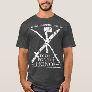 Für die Ehre Grafik Samurai Wikinger Ritter T-Shirt