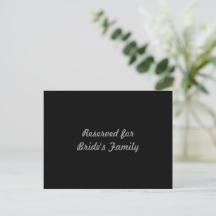 Für die Familie der Braut reserviert Postkarte
