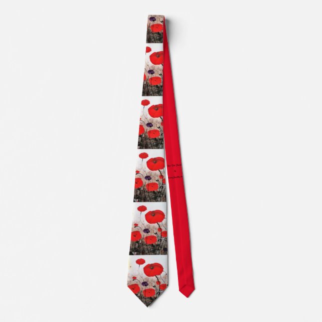 'Für die gefallenen' (Red Poppy Design) Neck Tie Krawatte (Vorderseite)
