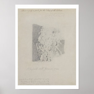 Für die Karte des Mondes zeichnen, 1794 (Bleistift Poster
