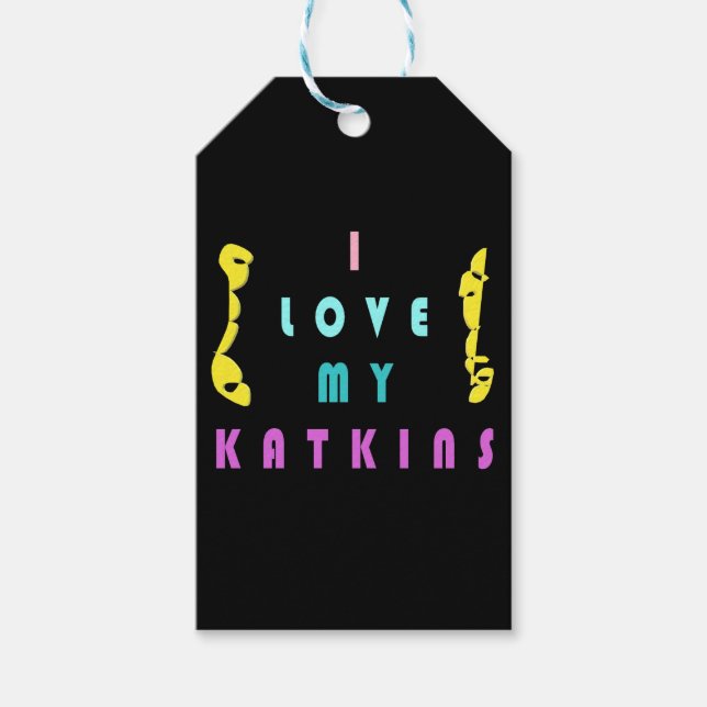 Für die Katze mit Liebe Geschenkanhänger (Vorderseite)