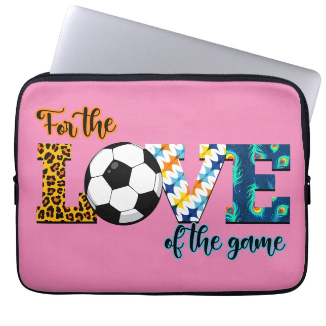 Für die Liebe der Game Soccer Mama Leopard Laptopschutzhülle (Vorderseite)
