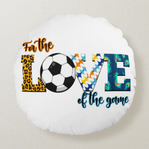 Für die Liebe der Game Soccer Mama Leopard Rundes Kissen