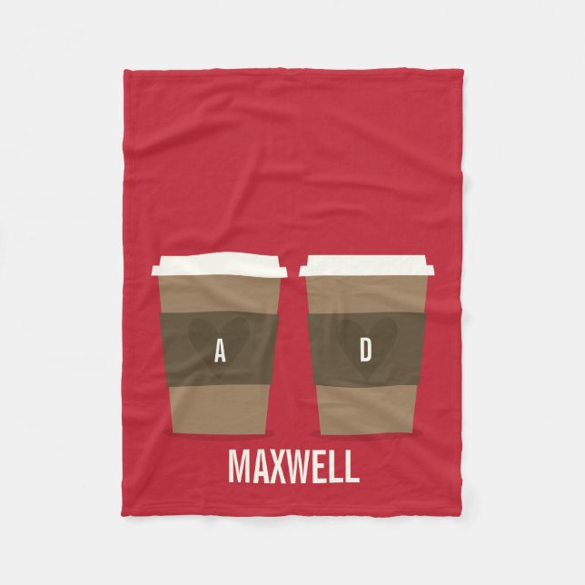 Für die Liebe des Kaffees Fleecedecke (Vorderseite)