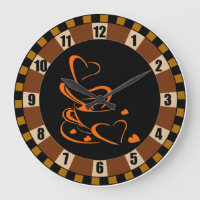 "Für die Liebe des Kaffees" Große Uhr