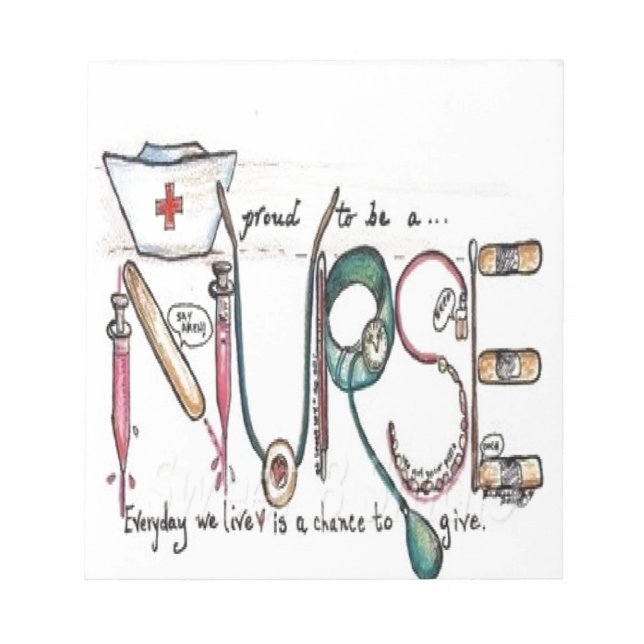 FÜR DIE LIEBE DES NURSING NOTIZBLOCK (Vorderseite)