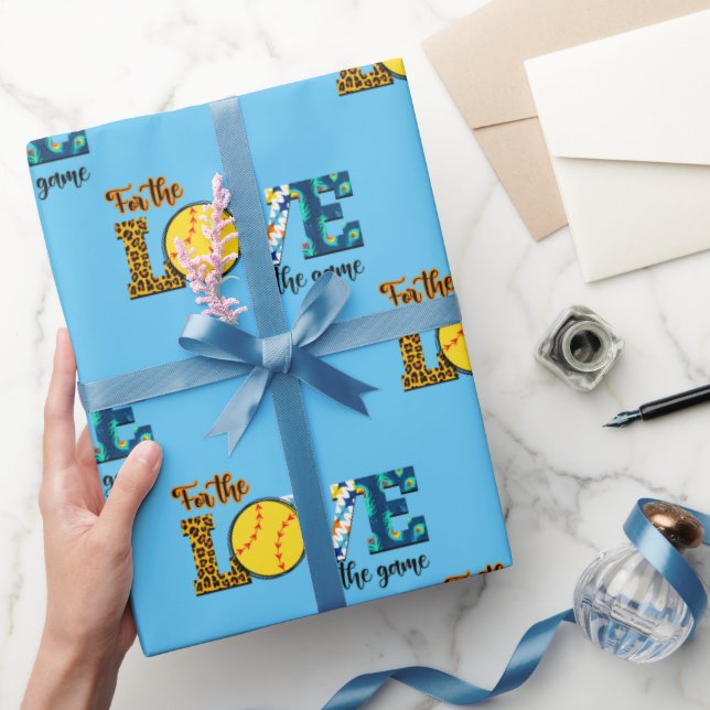 Für die Liebe des Spiel Softball Mama Leopard Geschenkpapier (Schenken)