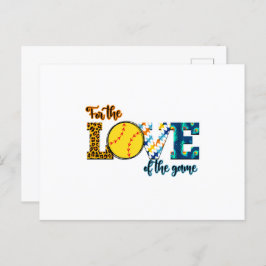 Für die Liebe des Spiel Softball Mama Leopard Postkarte