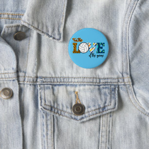 Für die Liebe des Spielvolleyball Mama Leopard Button