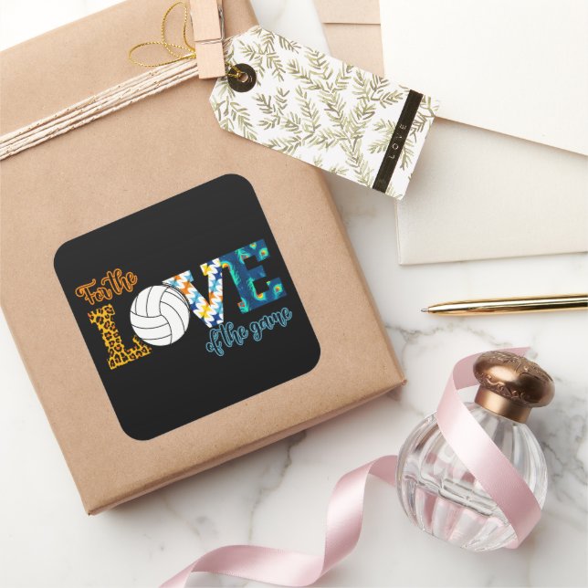 Für die Liebe des Spielvolleyball Mama Leopard Quadratischer Aufkleber (Schenken)