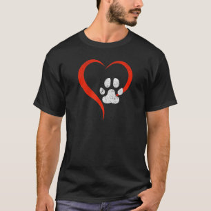 Für die Liebe meines Hundes Rotes Herz und Weiße H T-Shirt