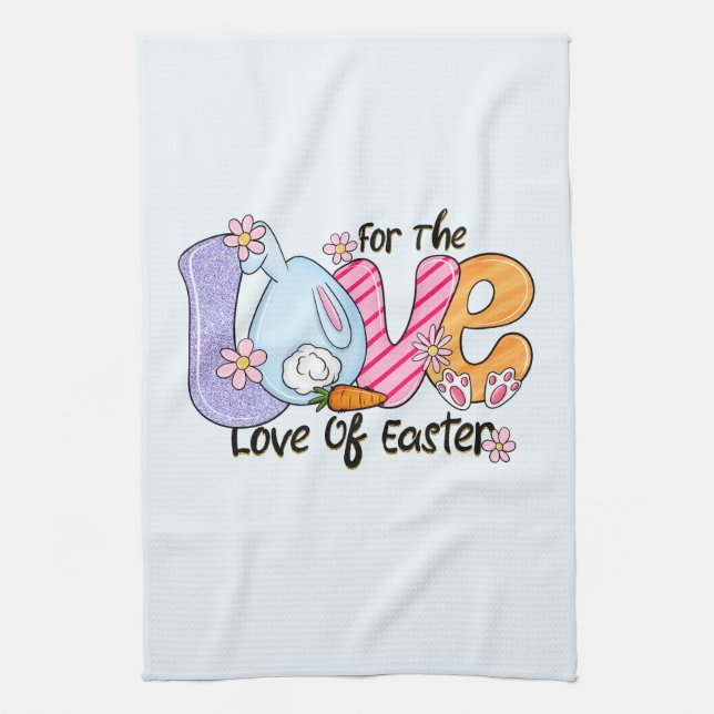 Für die Liebe Ostern - Niedliche Bunny & Eggs Geschirrtuch (Vertikal)