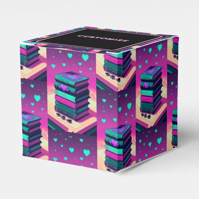 Für die Liebe von Büchern rosa Würfel Geschenkschachtel (Vorderseite)