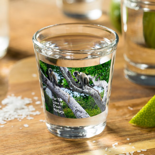 Für die Liebe von grünem Affenschussglas Schnapsglas (Von Creator hochgeladen)