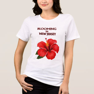 FÜR DIE LIEBE ZUM ROTEN HIBISKEN BLUMENFRAUEN WEIS Tri-Blend SHIRT