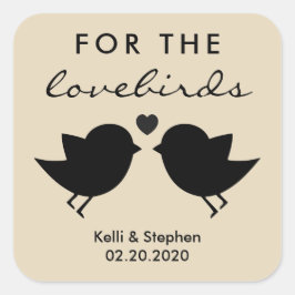 Für die Lovebirds, Hochzeitstorte Quadratischer Aufkleber