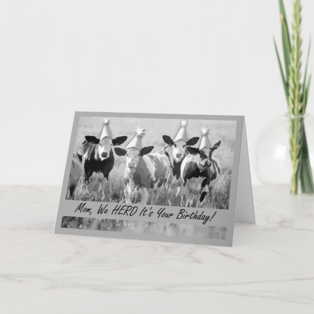 Für die Mama Funny Birthday Cows Card Karte (Vorderseite)