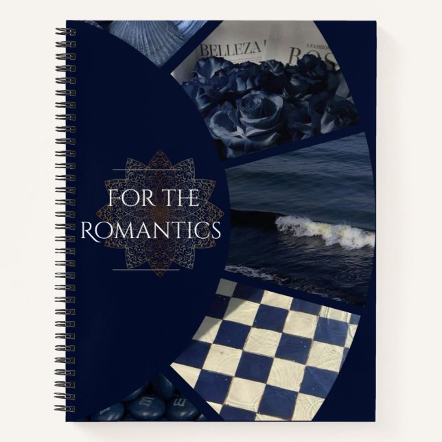 Für die Romantik (blau) Notizbuch (Vorderseite)