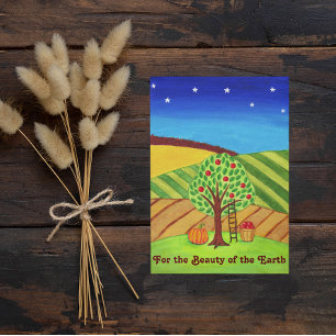 Für die Schönheit der Erntedank-Karte der Erde Feiertagskarte