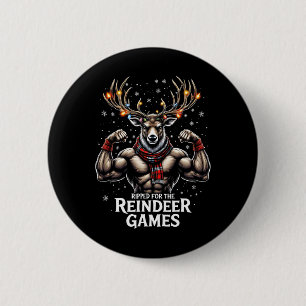 Für die Spiele gerissen Funny Christmas Gym Workou Button