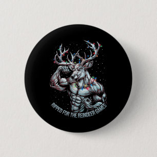 Für die Spiele gerissen Funny Christmas Gym Workou Button