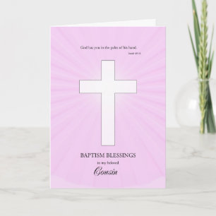Für die Taufe des Cousins, leuchtendes Kreuz Karte