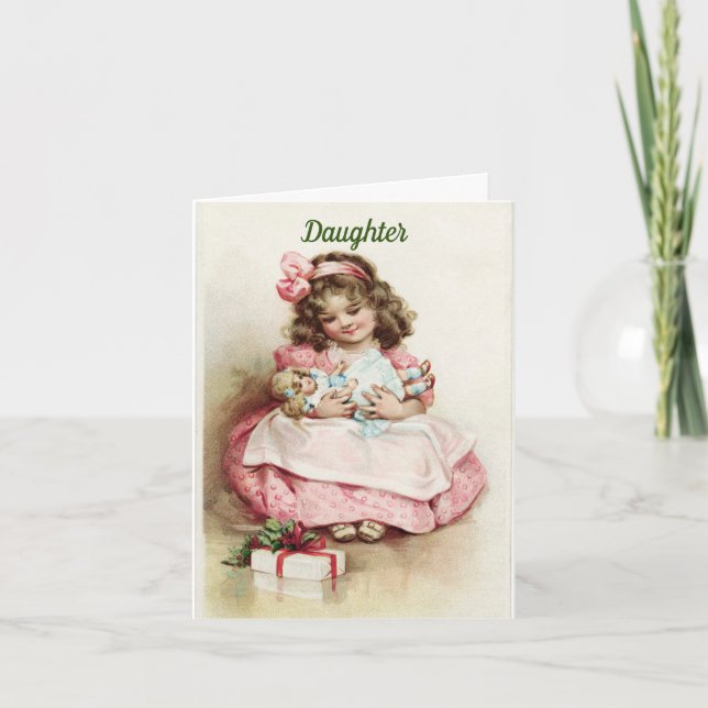 Für die Weihnachtskarte einer Tochter Dankeskarte (Vorderseite)