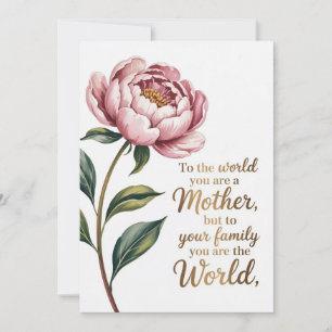 Für die Welt bist du eine Mutter Feiertagskarte