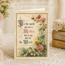 Für die Welt bist du eine Mutter Vintage Floral