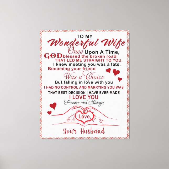 Für die wunderbare Ehefrau, die ich kannte, dass e Leinwanddruck (Vorderseite)