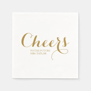Für die Zukunft Frau Name Brautparty Serviette