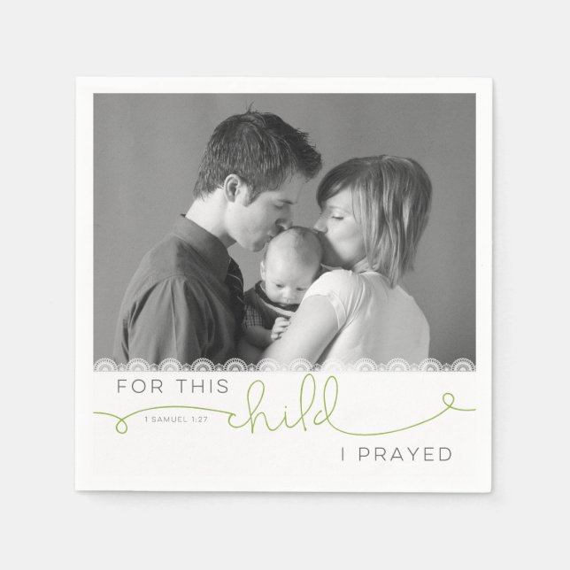 Für dieses Kind betete ich - 1 Samuel 1:27 Serviette (Vorderseite)