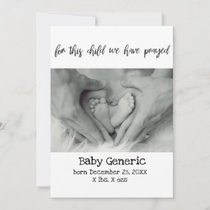 Für dieses Kind haben wir Geburtsmitteilung Ankündigung