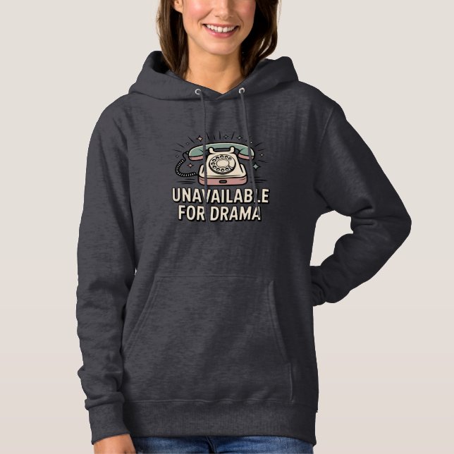 Für Drama nicht verfügbar | Selbstbewusster Stimmu Hoodie (Vorderseite)