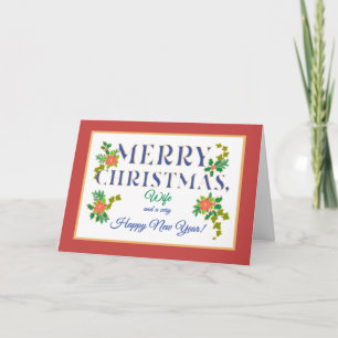 Für Ehefrau, Weihnachtskarte mit Weihnachtsstern,  Karte