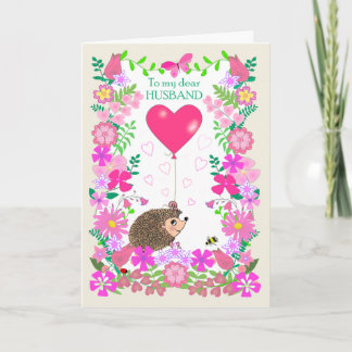 Für Ehemann Valentinstag mit einem süßen Igel Karte