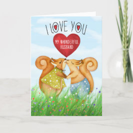 für Eichhörnchen, die den Valentinstag küssen Feiertagskarte
